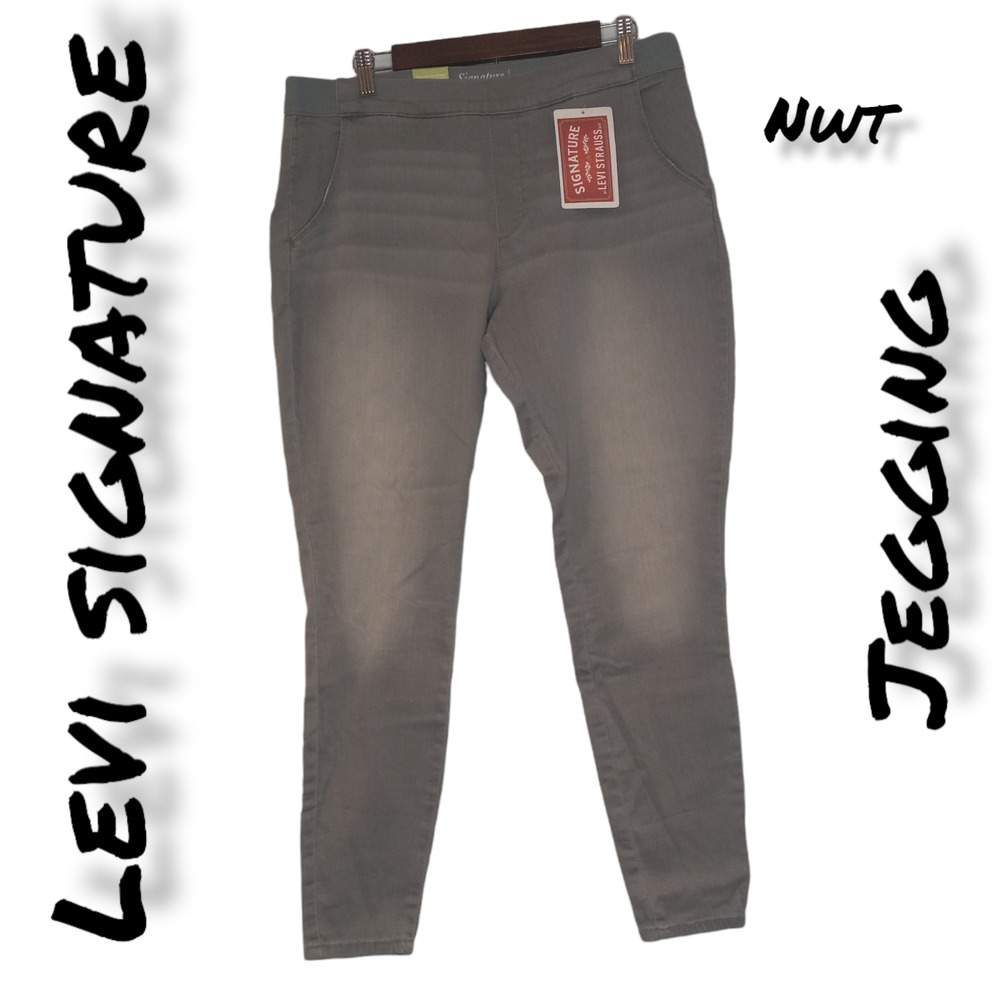 Levi's Signature Women's Grey Modern Ankle Mid Rise Skinny Jegging Pant 16